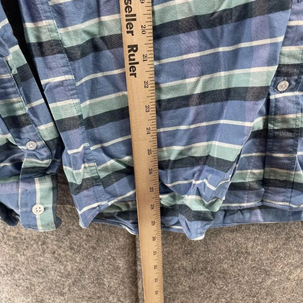 J Crew Shirt Men Large Adult Casual Blue Button Up Long Sleeve Outdoors Collared - Picture 7 of 11